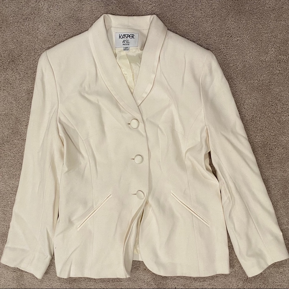 KASPER A.S.L. Women’s Cream Blazer - Size 12P